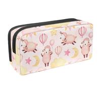 VAPOKF Estuche para lápices, estuche de papelería para estudiantes, para adolescentes, niños, niñas, suministros de oficina escolar, ilustración de acuarela de lindas ovejas, multicolor,
