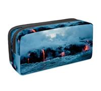 VAPOKF Estuche para lápices, estuche de papelería para estudiantes, para adolescentes, niños, niñas, suministros de oficina escolar, patrones magma y agua de mar, multicolor, 2.3x8.2x3.9in/6x21x10cm,