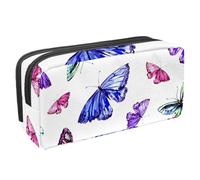 VAPOKF Estuche para lápices, estuche de papelería para estudiantes, para adolescentes, niños, niñas, suministros de oficina escolar, acuarela brillante y hermosas mariposas, multicolor,