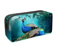 VAPOKF Estuche para lápices, estuche de papelería para estudiantes, para adolescentes, niños, niñas, suministros de oficina escolar, pavo real pintado, multicolor, 2.3x8.2x3.9in/6x21x10cm, Organizador