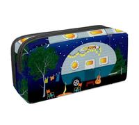 VAPOKF Estuche para lápices, estuche de papelería para estudiantes, para adolescentes, niños, niñas, suministros de oficina escolar, suburbios, camping, hoguera nocturna, multicolor,
