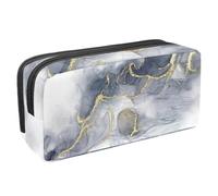 VAPOKF Estuche para lápices, estuche de papelería para estudiantes, para adolescentes, niños y niñas, suministros de oficina escolar, textura de mármol gris dorado de lujo, multicolor,