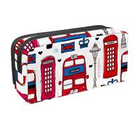 VAPOKF Estuche para lápices, estuche de papelería para estudiantes, para adolescentes, niños y niñas, suministros de oficina escolar - London Love UK Bus, multicolor, 2.3x8.2x3.9in/6x21x10cm,
