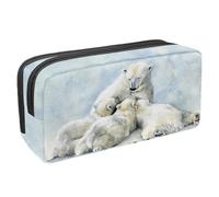 VAPOKF Estuche para lápices, estuche para lápices de estudiantes para niños adolescentes, niñas, material de oficina escolar - familia de osos polares, muchos, 2,3 x 8,2 x 3,9 pulgadas/6 x 21 x 10 cm,