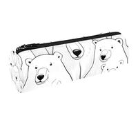 VAPOKF Estuche para lápices, monedero y maquillaje, diseño de osos polares dibujados a mano, para estudiantes, papelería, escuela, oficina, almacenamiento