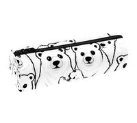 VAPOKF Estuche sin costuras con estampado de osos polares, bolsa de piel sintética para bolígrafos, organizador de papelería para estudiantes, bolsa de maquillaje para mujeres, niñas, niños