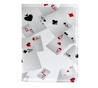 VAPOKF Falling Playing Cards Ace - Funda de piel para pasaporte, 11,5 x 16,5 cm, multicolor, 11.5x16.5cm/4.5x6.5 in, Vintage