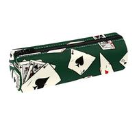 VAPOKF Flush of Spades - Estuche de cuero para bolígrafos y lápices, monedero, bolsa de maquillaje para estudiantes, papelería, escuela, oficina, almacenamiento, multicolor, 20x6.3cm/7.9x2.5in,