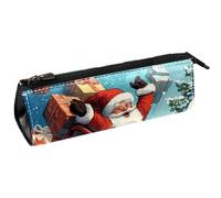 VAPOKF Flying Santa Claus Gifts - Bolsa para bolígrafos, papelería, lápices, cosméticos, bolsa compacta con cremallera