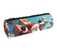 VAPOKF Flying Santa Claus Gifts - Estuche para lápices, monedero, maquillaje, cosméticos, papelería, escuela, oficina, almacenamiento