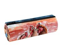 VAPOKF Four Chickens in The Water - Estuche de cuero para lápices, monedero, bolsa de maquillaje para estudiantes, papelería, escuela, oficina, almacenamiento, multicolor, 20x6.3cm/7.9x2.5in, Estuche