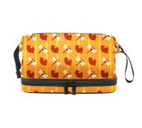 VAPOKF Fox - Neceser de yoga para mujeres y niñas, neceser de viaje, bolsa organizadora de maquillaje con compartimento para brochas, Multicolor 9, 27x15x14 cm/10.6x5.9x5.5 in, Estuche de belleza