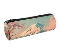 VAPOKF Fuji Mount Temple Cherry - Estuche de lona para lápices, monedero, bolsa de maquillaje para estudiantes, papelería, escuela, oficina, almacenamiento, multicolor, 20x6.3cm/7.9x2.5in, Estuches
