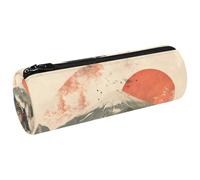 VAPOKF Fuji Mount Temple - Estuche de lona para lápices, monedero, bolsa de maquillaje para estudiantes, papelería, escuela, oficina, almacenamiento, multicolor, 20x6.3cm/7.9x2.5in, Estuches