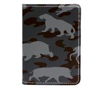 VAPOKF Funda de piel con diseño de silueta de animales salvajes en camuflaje para pasaporte, 11,5 x 16,5 cm, multicolor, 11.5x16.5cm/4.5x6.5 in, Vintage