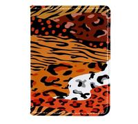 VAPOKF Funda de piel con textura de animales salvajes para pasaporte, billetera de viaje, funda para tarjetas, 11,5 x 16,5 cm, multicolor, 11.5x16.5cm/4.5x6.5 in, Vintage