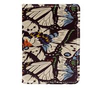 VAPOKF Funda de piel para pasaporte con diseño de mariposas sin costuras, 11,5 x 16,5 cm, multicolor, 11.5x16.5cm/4.5x6.5 in, Vintage