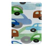 VAPOKF Funda de piel para pasaporte, diseño de coche, sin costuras, 11,5 x 16,5 cm, multicolor, 11.5x16.5cm/4.5x6.5 in, Vintage
