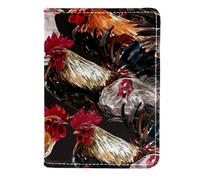 VAPOKF Funda de piel para pasaporte, diseño de gallina y animales de granja de acuarela, 11,5 x 16,5 cm, multicolor, 11.5x16.5cm/4.5x6.5 in, Vintage