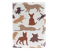 VAPOKF Funda de piel para pasaporte, diseño de silueta de perro, sin costuras, 11,5 x 16,5 cm, multicolor, 11.5x16.5cm/4.5x6.5 in, Vintage