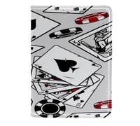 VAPOKF Funda de piel para tarjetas de póquer con fichas de apuesta, billetera de viaje, 11,5 x 16,5 cm, multicolor, 11.5x16.5cm/4.5x6.5 in, Vintage