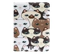 VAPOKF Funda de piel sin costuras para pasaporte, diseño de gatos, 11,5 x 16,5 cm, multicolor, 11.5x16.5cm/4.5x6.5 in, Vintage