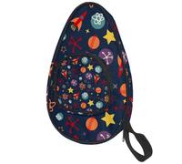 VAPOKF Funda para bate de tenis de mesa, nave espacial exterior, Rocket Stars Planet Ping Pong Paddle Bat, bolsa de raqueta de tenis de mesa con bolsa para 4-5 pelotas