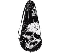 VAPOKF Funda para raqueta de tenis, diseño de calavera muerta en telaraña negra, para raqueta de tenis, con capacidad para hasta 2