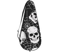 VAPOKF Funda para raqueta de tenis, diseño de calavera muerta en telaraña para tenis, funda para raqueta de tenis, con capacidad para hasta 2