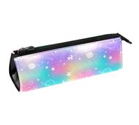 VAPOKF Galaxy Planets Moon Stars on Rainbow - Estuche para bolígrafos, papelería, lápices, cosméticos, bolsa compacta con cremallera, multicolor, 5.5 ×6 ×20CM/2.2x2.4x7.9 in, Organizador de bolsas
