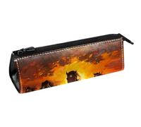 VAPOKF Galloping Horses - Bolsa para bolígrafos, artículos de papelería, bolsa de cosméticos, bolsa compacta con cremallera, multicolor, 5.5 ×6 ×20CM/2.2x2.4x7.9 in, Organizador de bolsas
