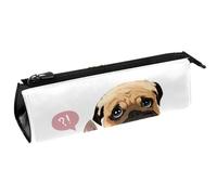 VAPOKF Gato escondido detrás de Pug Dog Friends - Bolsa para bolígrafos de papelería, bolsa de cosméticos, bolsa compacta con cremallera, multicolor, 5.5 ×6 ×20CM/2.2x2.4x7.9 in, Organizador de bolsas