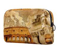VAPOKF Great Roman Empire Landmark - Bolsa de cosméticos para mujer, neceser de viaje, bolsa organizadora de maquillaje grande con cremallera, Multicolor 1, 18.5x7.5x13cm/7.3x3x5.1in, Estuche de