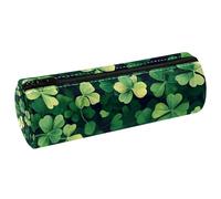 VAPOKF Green Clover - Estuche de piel sintética para lápices, monedero, cosméticos, maquillaje, papelería, escuela, oficina, almacenamiento