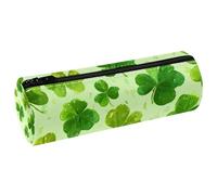 VAPOKF Green Clover - Estuche de piel sintética para lápices, monedero, cosméticos, maquillaje, papelería, escuela, oficina, almacenamiento