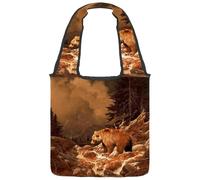 VAPOKF Grizzly Bear in the Rocky Mountains - Bolsa de lona para mujer, bolsa de hombro grande reutilizable para escuela, trabajo, oficina, viajes, compras, casual
