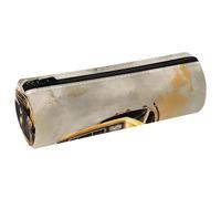 VAPOKF Grunge - Estuche de piel con diseño de coche monstruoso amarillo, monedero, bolsa de maquillaje para estudiantes, papelería, escuela, oficina