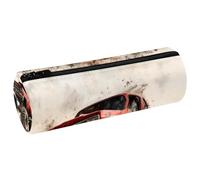 VAPOKF Grunge - Estuche de piel con diseño de coche monstruoso rojo para lápices, monedero, cosméticos, bolsa de maquillaje para estudiantes, papelería, escuela, oficina