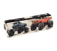 VAPOKF Grunge Monster Trucks - Estuche de piel sintética para bolígrafos, organizador de papelería para estudiantes, bolsa de maquillaje para mujeres, niñas, niños, suministros escolares y de oficina