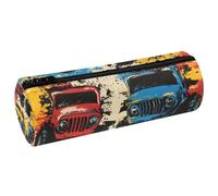 VAPOKF Grunge Painting - Estuche para lápices con estampado de Monster Trucks de piel sintética, bolsa organizadora de artículos de papelería para estudiantes, bolsa de maquillaje para mujeres, niñas