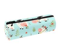 VAPOKF Happy Cows - Estuche de cuero para lápices, monedero, cosméticos, maquillaje, papelería, escuela, oficina, almacenamiento, multicolor, 20x6.3cm/7.9x2.5in, Estuche para lápices