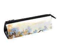 VAPOKF Heron Birds in Reed Autumn Landscape Pen Bag Stationery Pouch Pencil Bag Cosmetic Bag Compact Zipper Bag, multicolor, 5.5 ×6 ×20CM/2.2x2.4x7.9 in, Organizador de bolsas