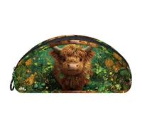 VAPOKF Highland Cow and Lucky Clover - Estuche para lápices, tela Oxford, bolsa de papelería para adolescentes, niños y niñas, suministros de oficina escolar