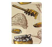 VAPOKF Honey Bee Hive - Funda de piel para pasaporte, 11,5 x 16,5 cm, multicolor, 11.5x16.5cm/4.5x6.5 in, Vintage