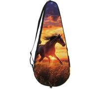 VAPOKF Horse on Sunrise Prairie - Bolsa para raqueta de tenis, funda para raqueta de tenis, bolsa de remo, capacidad para hasta 2 raquetas
