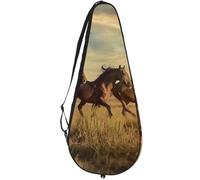 VAPOKF Horse Runs in The Grassland - Bolsa para raqueta de tenis, funda para raqueta de tenis, bolsa de remo, capacidad para hasta 2 raquetas