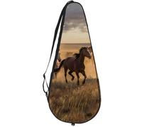 VAPOKF Horses Galloping on The Prairie - Bolsa para raqueta de tenis, funda para raqueta de tenis, bolsa de pala, capacidad para hasta 2