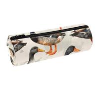 VAPOKF Indian Runner Ducks - Estuche de cuero salvaje para lápices, monedero, cosméticos, maquillaje, papelería, escuela, oficina, almacenamiento, multicolor, 20x6.3cm/7.9x2.5in, Estuche para lápices