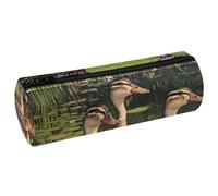VAPOKF Indian Runner Ducks Swims on Water - Estuche de cuero para lápices, monedero, bolsa de maquillaje para estudiantes, papelería, escuela, oficina, almacenamiento