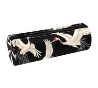 VAPOKF Japan Cranes - Estuche de cuero para lápices, monedero, cosméticos, maquillaje, papelería, escuela, oficina, almacenamiento, multicolor, 20x6.3cm/7.9x2.5in, Estuche para lápices